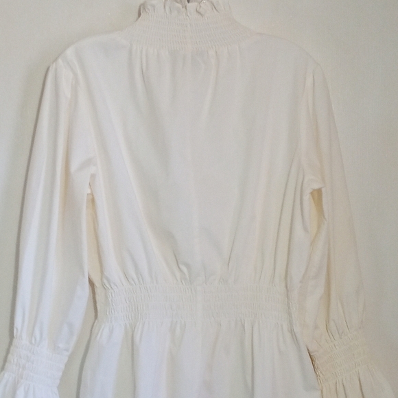 Belle Sky off white Cotton smocked long sleeve top women's size small - Picture 1 of 7